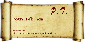 Poth Tünde névjegykártya